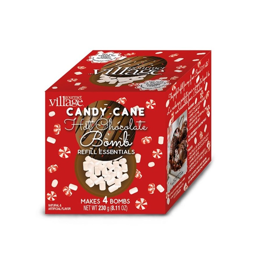 Hot Chocolate Gourmet Du Village | Candy Cane Hot Chocolate Bomb Refill Essentials-Heat Sensitive