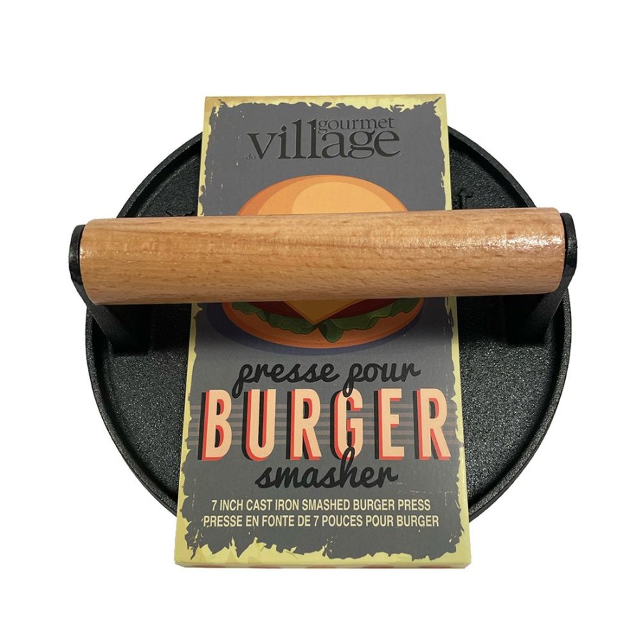 Outdoor Dining & Grilling Gourmet Du Village | Cast Iron Burger Smasher