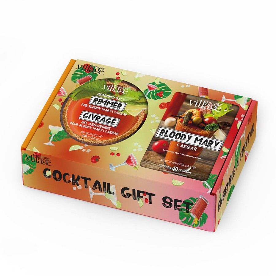 Cool & Festive Drinks Gourmet Du Village | Bloody Mary Mix Gift Set-Drink Mix & Rimmer