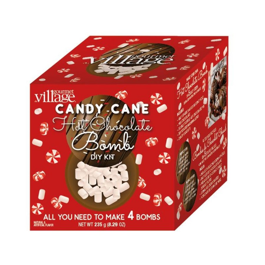 Hot Chocolate Gourmet Du Village | Candy Cane Hot Chocolate Bomb Diy Kit-Heat Sensitive