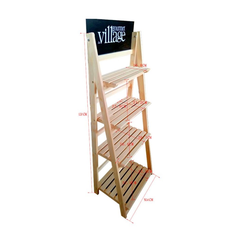 Filled Displays Gourmet Du Village | Ladder Style Wooden Display