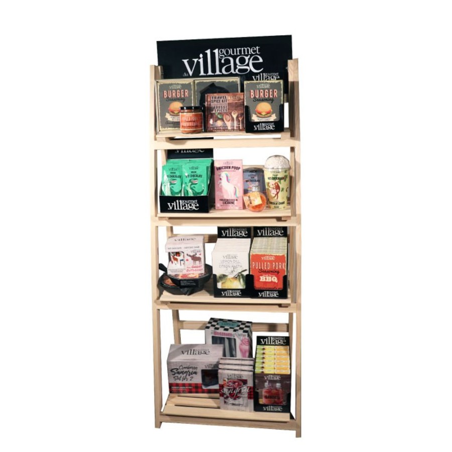 Filled Displays Gourmet Du Village | Ladder Style Wooden Display